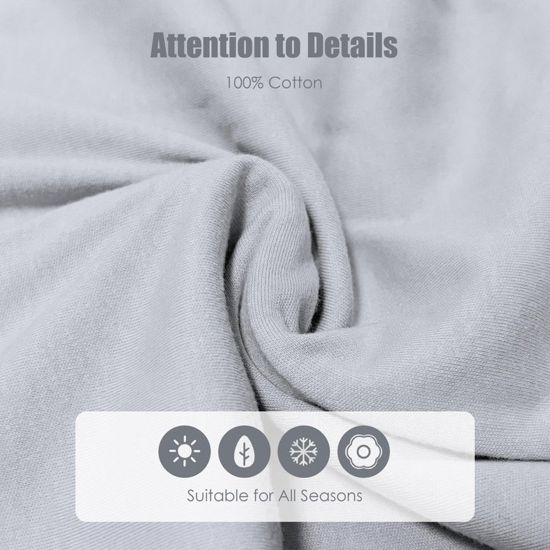 SWEET DOLPHIN Baby Sleep Sack 6-12 Months - 100% Cotton 2-Way Zipper TOG 0.5 Infant Wearable Blanket, Newborn Essentials Toddler 3 Pack Sleeping Sacks - Grey - Image 5
